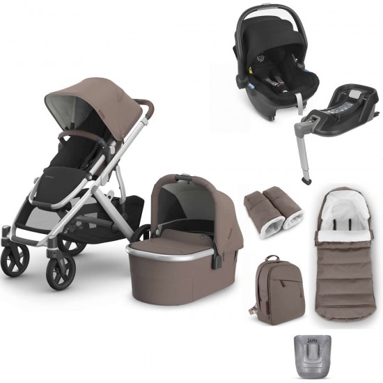 Uppababy VISTA V3 + Mesa + Base Travel System Bundle + 4 Piece Accessory Pack, Theo