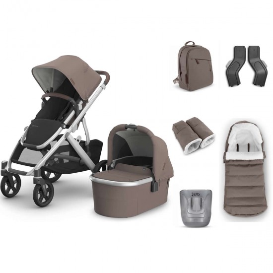 Uppababy VISTA V3 Pushchair & Pram + 5 Piece Accessory Bundle, Theo