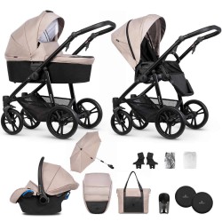 Venicci Genesis 3 in 1 Travel System Bundle + FREE Parasol, Ivory