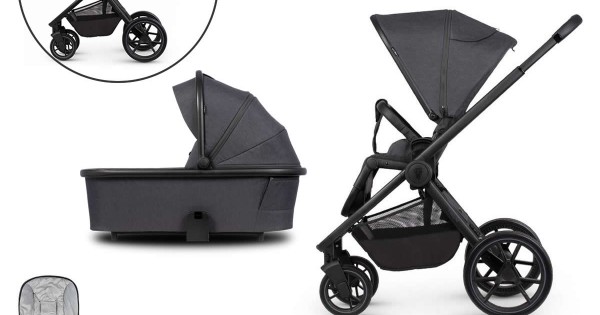 Venicci Tinum Edge 2 in 1 Pram Bundle, Charcoal