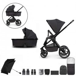 Venicci Tinum Edge 2 in 1 Pram Bundle + Parasol & Height Adjuster, SE Raven