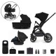 Venicci Upline 3 in 1 KITE Travel System Bundle + FREE Height Adjusters, All Black