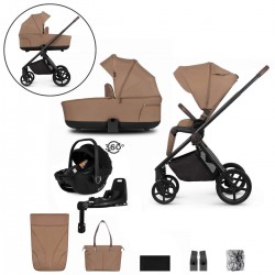 Venicci Claro 3 in 1 with Tiago 360 Car Seat + Base Complete Travel System Bundle, Caramel