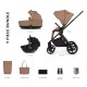 Venicci Claro 3 in 1 with Tiago 360 Car Seat Travel System Bundle, Caramel