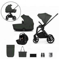 Venicci Claro 3 in 1 with Tiago 360 Car Seat Travel System Bundle, Forest