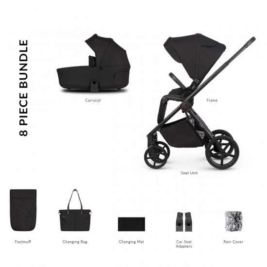 Venicci Claro 2 in 1 Pram Bundle, Noir