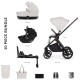 Venicci Claro 3 in 1 with Tiago 360 Car Seat + Base Complete Travel System Bundle, Vanilla