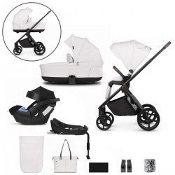 Venicci Claro 3 in 1 + Base Complete Cybex Aton 5 Travel System Bundle, Vanilla