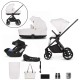 Venicci Claro 3 in 1 + Base Complete Cybex Aton 5 Travel System Bundle, Vanilla