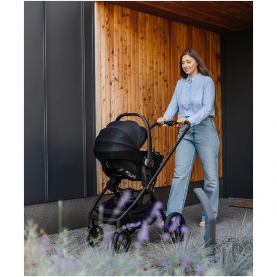 Venicci Upline 3 in 1 with Tiago 360 Car Seat + Base Complete Travel System Bundle + FREE Height Adjusters, Misty Rose