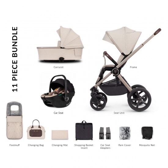 Venicci Upline 2 - 3 in 1 Travel System Bundle, Stone Beige