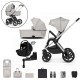 Venicci Upline 3 in 1 with Tiago 360 Car Seat + Base Complete Travel System Bundle + FREE Height Adjusters, Moonstone