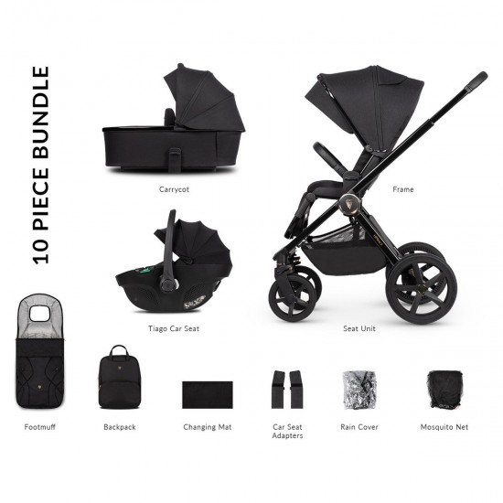 Venicci Upline 2 - 3 in 1 Travel System Bundle, All Black