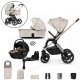 Venicci Upline 2 - 3 in 1 + Base Complete Travel System Bundle, Stone Beige