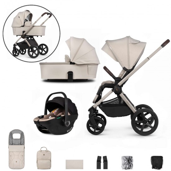 Venicci Upline 2 - 3 in 1 Travel System Bundle, Stone Beige