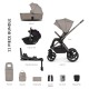 Venicci Upline 2 - 3 in 1 + Base Complete Travel System Bundle, Taupe