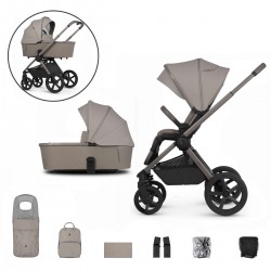 Venicci Upline 2 - 2 in 1 Pram - 9 Piece Bundle, Taupe