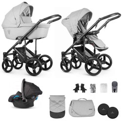 Venicci Asti 3 in 1 Travel System, Light Grey