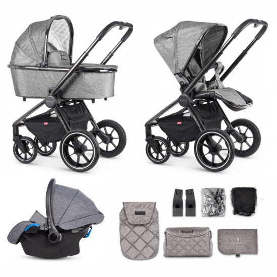 Venicci Tinum 3 in 1 Travel System Bundle, Grey