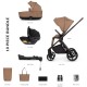 Venicci Claro 3 in 1 + Base Complete Travel System Bundle, Caramel