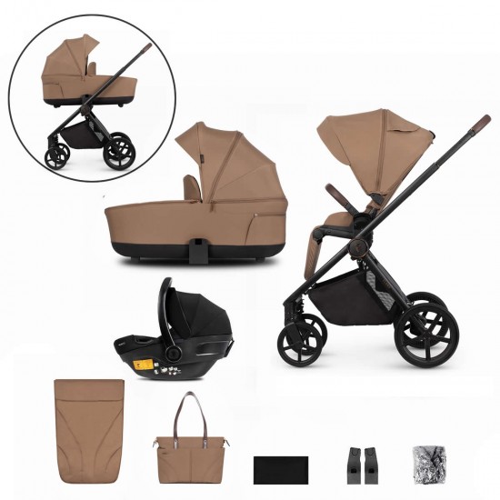 Venicci Claro 3 in 1 Travel System Bundle, Caramel