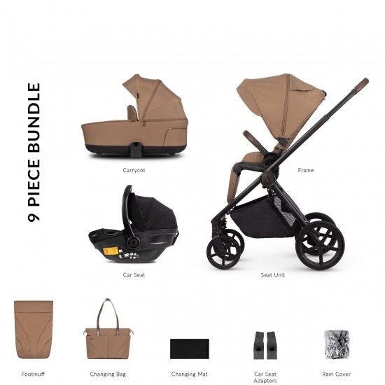 Venicci Claro 3 in 1 Travel System Bundle, Caramel