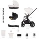 Venicci Claro 3 in 1 + Base Complete Travel System Bundle, Vanilla