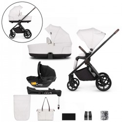 Venicci Claro 3 in 1 + Base Complete Travel System Bundle, Vanilla