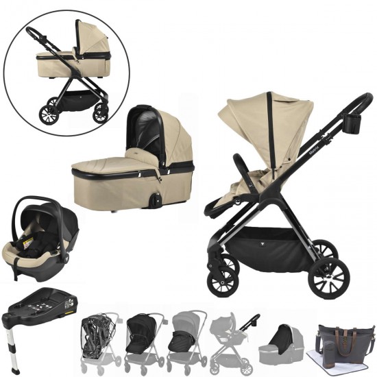 Viano Matrix 3 in 1 Travel System + Isofix Base & FREE Bag, Sand