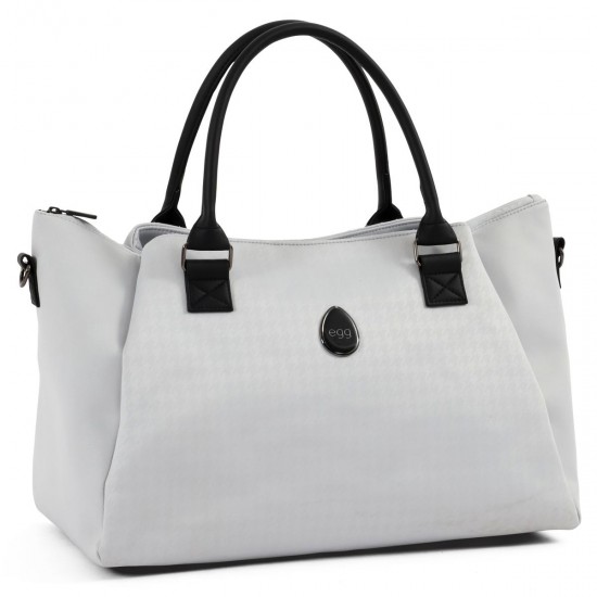 egg 3 Overnight Bag, Houndstooth Silver