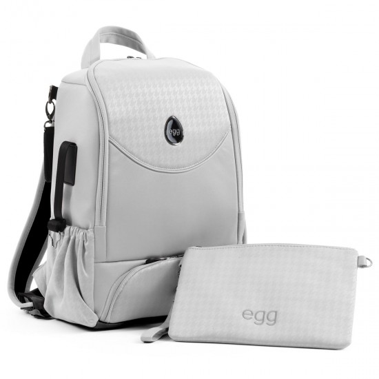 egg 3 Top Loader Backpack Changing Bag, Houndstooth Silver