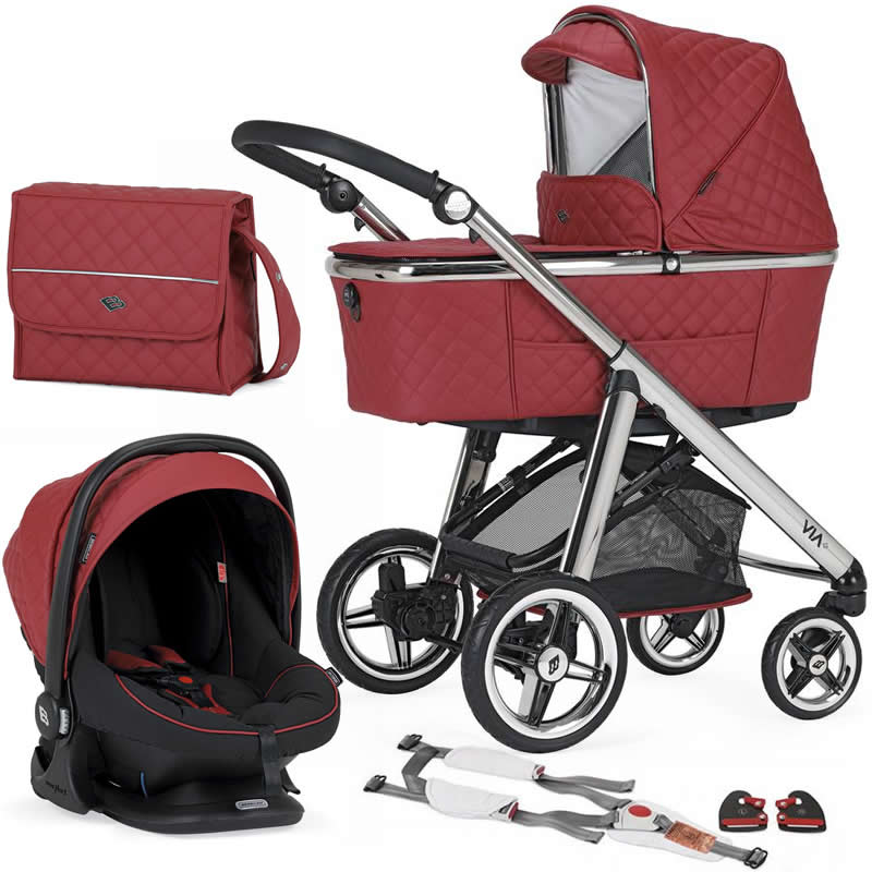 red pram bag